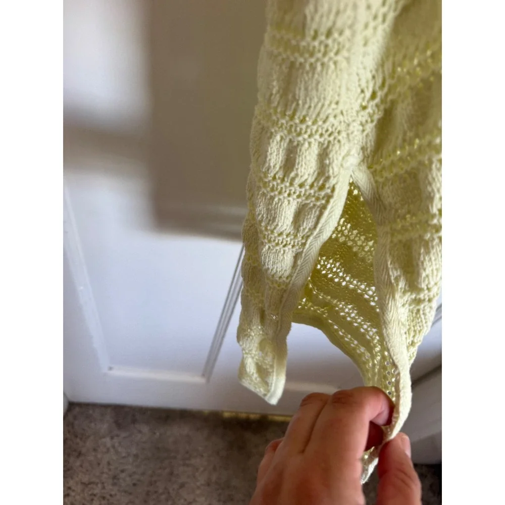 NWT Free People We the Free light green crochet knit top size xs